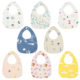 Vicloon Baby Bandana Dribble Bibs, 8 Pcs Baby Teething Infant Bibs, with Snaps, Soft and Absorbent, Baby Drool Bibs, Newborn Bibs for Infant for Unisex Newborn Toddlers Aged 0-36 Months