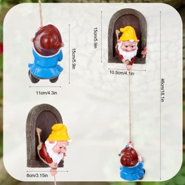 Ubamdom Climbing Gnomes Tree Faces Decor, Outdoor for Yard - Cute Gnome Garden Statue Art Resin Dwarf Sculpture for Tree, Funny Garden Gnome Peeker Sculpture Yard Patio Art