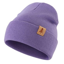 Connectyle Boys Girls Warm Winter Beanies for Children Kids Acrylic Cold Weather Hats Knit Beanie Skull Cap Violet M
