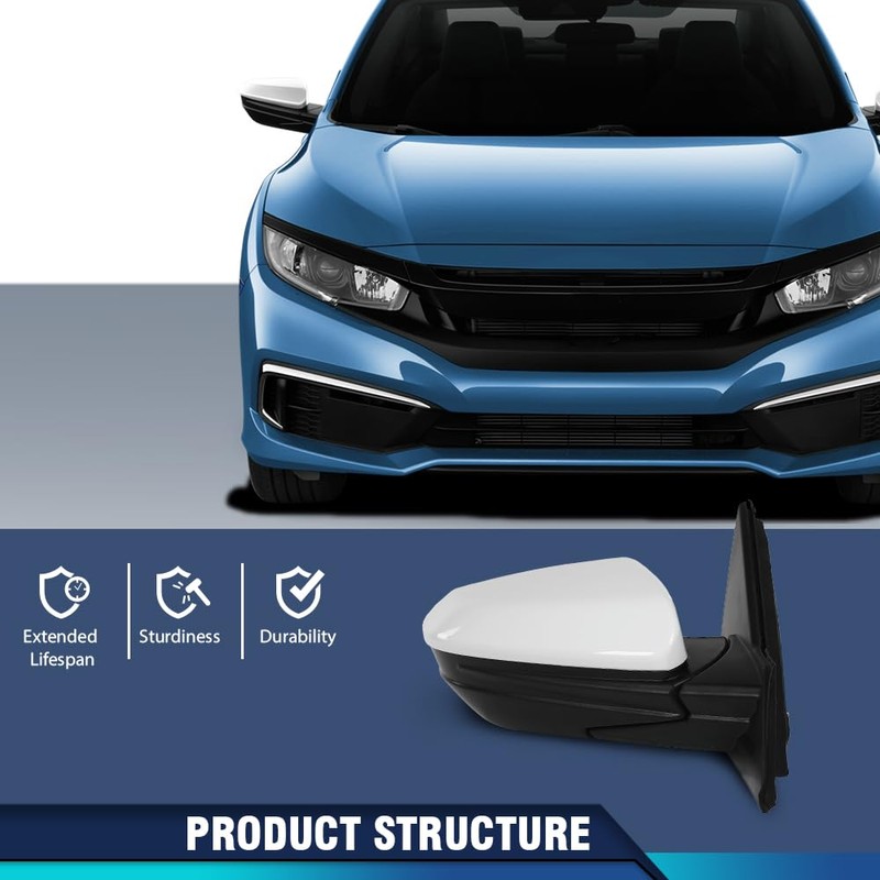 PIT66 Right Passenger Side Door Mirror Compatible with Honda Civic