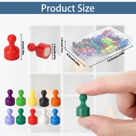 TAIHOBO Pack of 40 Small Strong Magnets for Magnetic Board, Colourful Mini Magnets Fridge 12 x 20 mm, Portable Neodymium Magnets Strong Small, for Fridge Whiteboard Weekly Planner