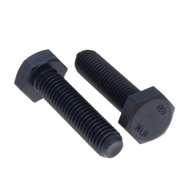 M10x70 Sechskantschrauben, schwarz Hochfester Stahl metrische Kopfschrauben geeignet für Metall, Bauarbeiten, Automobil, Maschinen, Heimwerker, Klasse 10.9 DIN933 10mm x 70mm (5 Stück)