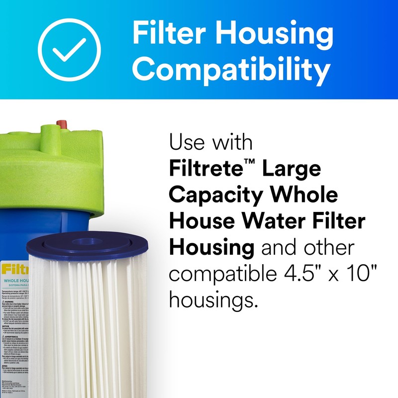 Filtrete Large Capacity Pleated Whole House Water Filter System 3WH-HDPL-F01