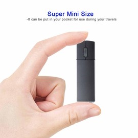 Justdfine Wireless Mouse,Mini Rechargable Travel Mouse,2.4G Ultra Slim Portable Mouse,Small Computer Mouse with Receiver Storage for Laptop/PC/Mac-Black