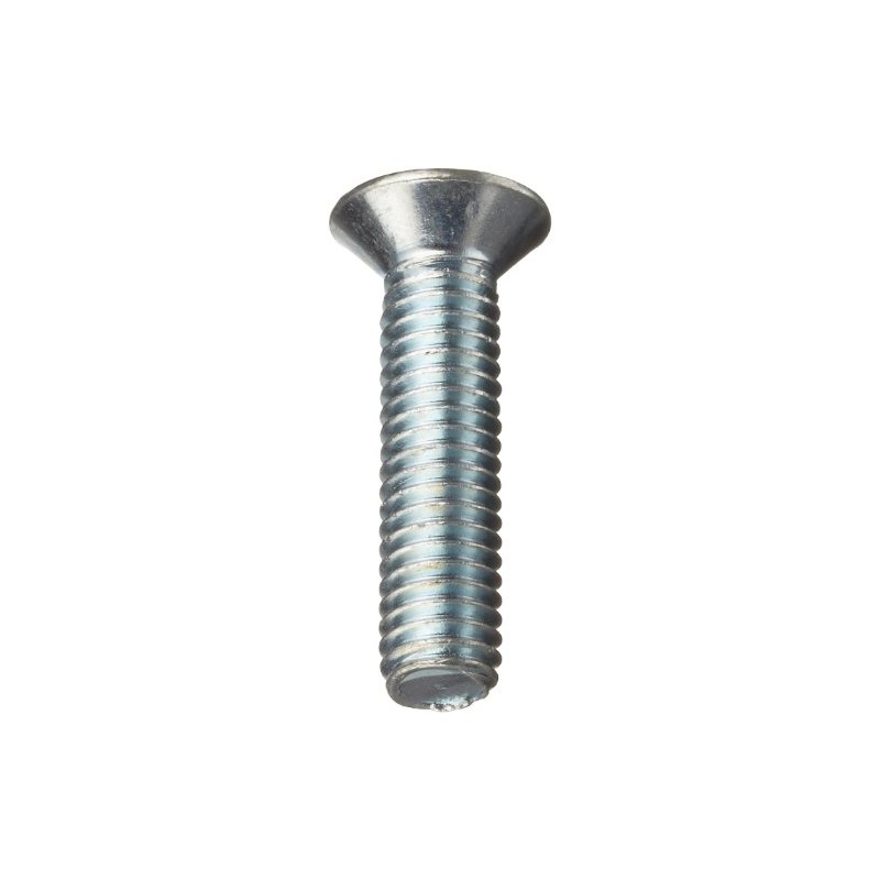 Small Parts Steel Machine Screw, Zinc Plated Finish, Flat Head,