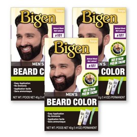 Bigen Men’s Beard Color 101 Natural Black - 3 Pack