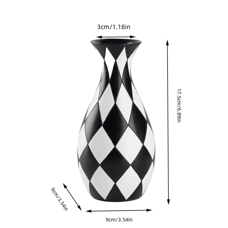 Modern Geometric Polyresin Handmade Vase, Nordic Style Decorative Centrepiece, Living
