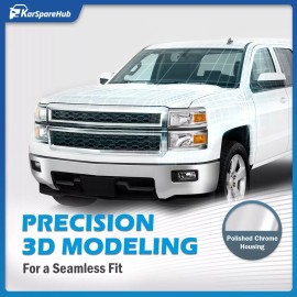 Unbranded Pair Headlights For 2014-2015 Chevy Silverado 1500 Chrome Headlamps With Bulbs