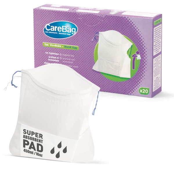 The Original Carebag Vomit Bag with Super Absorbent Pad, 60