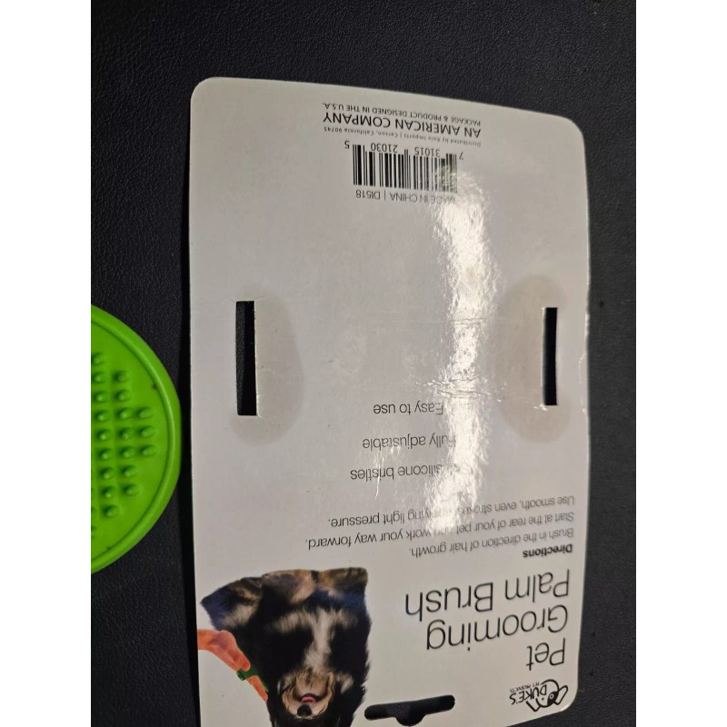 Pet Grooming Palm Brush Green