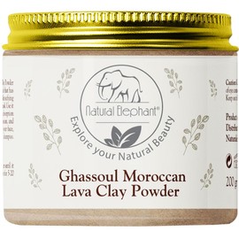 Natural Elephant Ghassoul Moroccan Lava Clay Mask Powder for Skin Repair and Cleansing - Size: 1 lb (450 g)