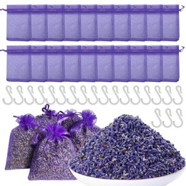 DTXMOH Dried Lavender Sachet Bags for Drawers and Closets, Pack of 20 for DIY Natural Home Fragrance Sachets