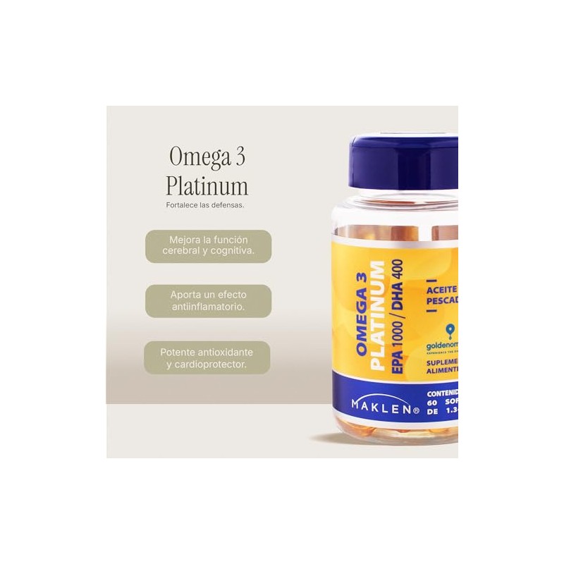 Maklen Omega 3 Platinum - EPA1,000 mg/DHA 400 mg -
