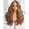 GORGIUS Brown with Blonde Highlight Loose Wave Lace Front Wigs