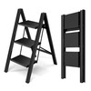 HillhutApex 3 Step Ladder, Lightweight Portable 3 Step Stool with