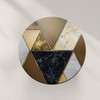 Round Single Coaster - Art Deco Brown Marble Effect Abstract