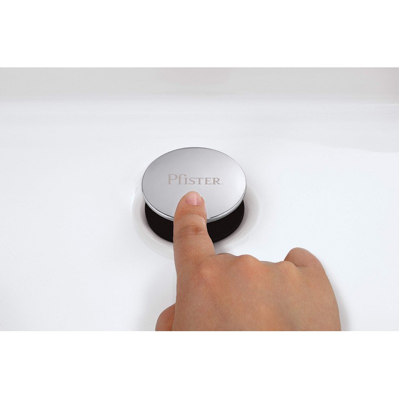 Pfister Polished Chrome Push & Seal Bathroom Sink Drain, Bathroom
