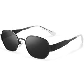 Wrimen - Retro Sunglasses Women's Men's Polarised Classic Trend Metal Frame 70s Vintage Sports Hippie Glasses UV400 Protection Fashion Glasses for Party Travel Photo Shooting Festival, d-black frame