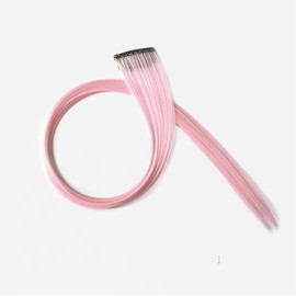 Hair Extension Clips 10pcs in Pink 20 Inch Straight Hair Synthetic Fiber Hairpieces for Party