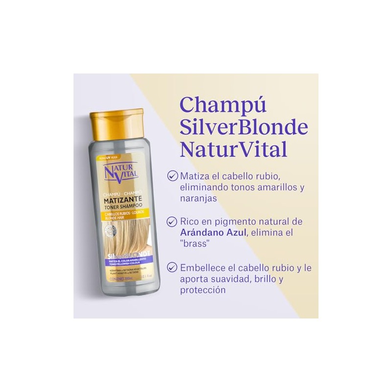 NaturVital Champú SHAMPOO SILVER BLONDE 10.1 Onzas
