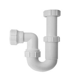 NPH 1 1/4" (32mm) x 75mm Water Seal Adjustable Inlet Tubular Swivel 'P' Trap with Multifit Outlet, White
