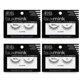Ardell Faux Mink Lashes 817 Black - Lightweight, Reusable False Eyelashes,