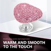 Opuweiy Car Start Button, Bling Heart-Shaped Ceramic Decorative Ignition Button,