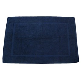 Lanudo® Pure Line Luxury Bath Mat 900 g/m² 60 x 90 cm with Border 100% Finest Terry Cotton of the Highest Quality Bath Mat Bath Mat Terry Cloth Colour: Navy Blue/Navy