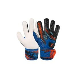 Reusch Attrakt Solid Junior Non-Slip Goalkeeper Gloves Children Teenagers Football Gloves for Boys and Girls Suitable for All Weather Conditions and Pitch Surfaces, Blue/Orange, 5