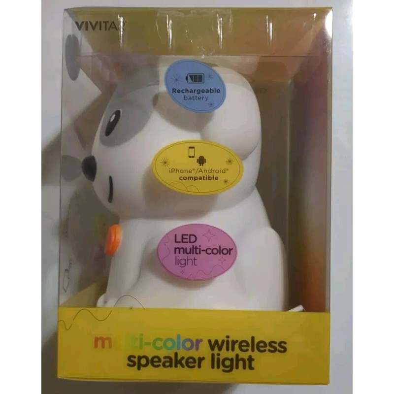Vivitar Multi-Color Wireless Speaker Light Dog New Sealed