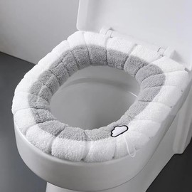 2PcsToilet Seat Cover, Toilet Seat Cover Cushion with Hanging Loop Bathroom Soft and Warm Washable Cover Pads