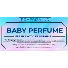 ROMERIZA INC. Baby Essential Fragrance Body Oil – Luxury Unisex Baby Oil Perfume with Long Lasting Baby Powder Scent – Soft Baby Smell, Uncut Perfume Oil,Scented Body Oil for Women & Men – 1 Fl Oz