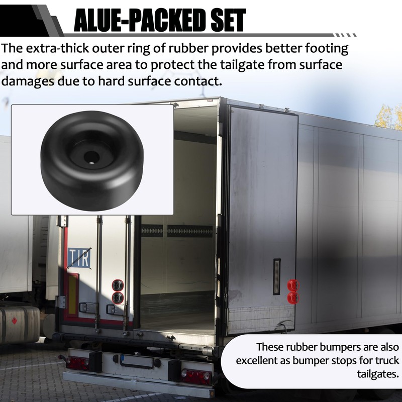 TonGass 1" Tall Trailer Ramp Door Bumpers Universal Fit Bumper