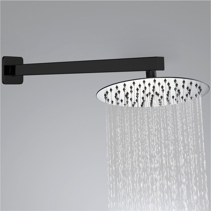Nuodan Shower Arm with Flange, 16 Inches Wall Mount Square