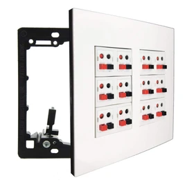 DIYTECH Premium 12 Speaker Wall Plate, Supports 12 Configurations, Screwless 2 Gang Plate with Speaker Port