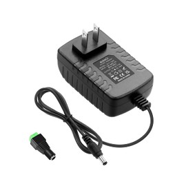 ALITOVE 12V DC Power Supply 2A Universal AC Adapter, 100-240 50/60Hz to 12 Volt 2Amp Transformer DC 12V Power Adapter Cord 5.5 x 2.5mm/2.1mm Plug with Wiring Terminal, 4.9FT Cord