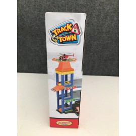 Track N Town Express Wheels Parking Garage with 1 Diecast Car 1 Helicopter New