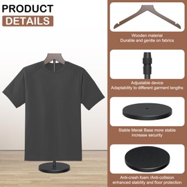 OLV 2 Pack Shirt Display Stand, 18-34 Inch Height Adjustable Mannequin Torso Stand Dress Form for Vendors Shop, T Shirt Display Jacket Coat Hanger Steaming Clothes Holder, Brown