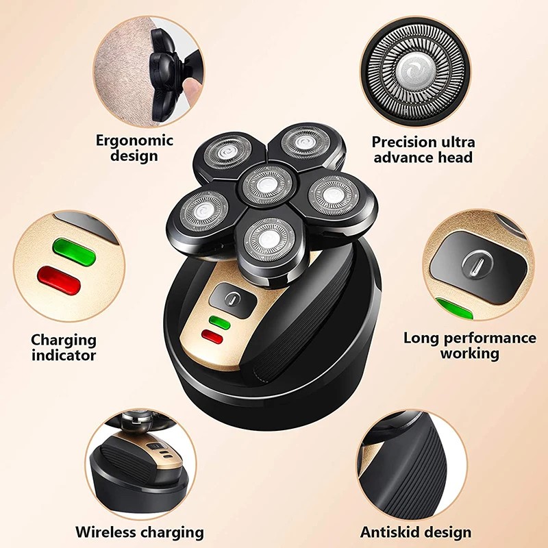 FCJ 5-in-1 Multifunctional Electric Shaver Rechargeable 5 Blade Razor for