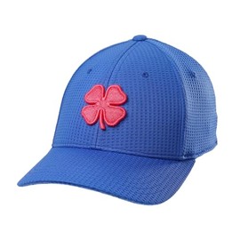 Black Clover Flex Waffle 15 L/XL Royal Blue Hat with Pink HD Clover Patch