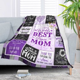SIKLTY Bonus Mom Gifts from Daughter, Gifts for Stepmom Throw Blanket 60" x 50", Step Mom Gift Ideas, Best Stepmother Gifts, Gifts for Step Mom from Daughter or Son, Step Mom Birthday Gifts