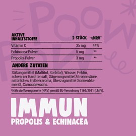 Propolis Gummies Für Immunsystem - mit Propolis, Echinacea & Vitamin C - Ohne Zucker - Vegan - Gluten Frei - Erdbeerearoma - 60 Gummibärchen - Made in Germany