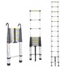 4.4M/14.5FT Telescoping Ladder with Detachable Hooks,Aluminum Extension Foldable Telescopic Ladder,Portable