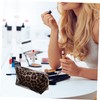 Baluue 2sets Makeup Bags Large Capacity Leopard Print Travel Cosmetic