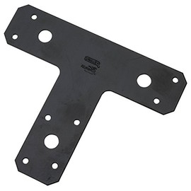 National Hardware N266-471 1161BC T Plates in Black finish,6" x 5", 1 Count