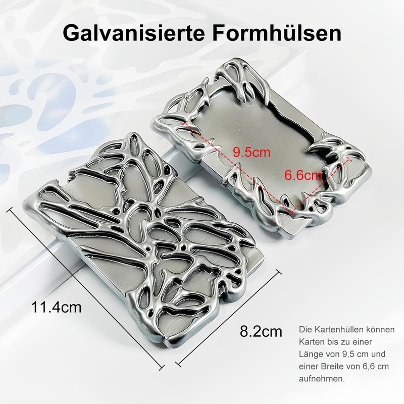 Kpop Photocard Holder Electroplated Plastics Irregular Frame Photocard Holder Silver
