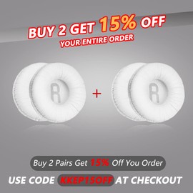 Krone Kalpasmos Universelle Ersatz-Ohrpolster kompatibel mit Sony MDR-ZX110/MDR-ZX330BT/V150/WH-CH500; JBL Tune 600bt/T500BT/T450BT 70 mm runde On-Ear-Kopfhörer