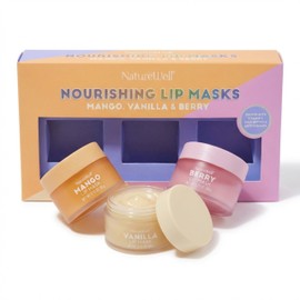 NATURE WELL- Mascarilla hidratante para labios NatureWell, mango, vainilla y frutos del bosque, 0,70 onzas (paquete de 3)                             