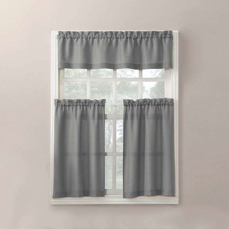 No. 918 Martine Microfiber Semi-Sheer Rod Pocket Kitchen Curtain Valance