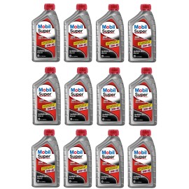 Mobil 12 Quarts Motor Engine Oil MOBIL SUPER Synthetic Blend 10W40